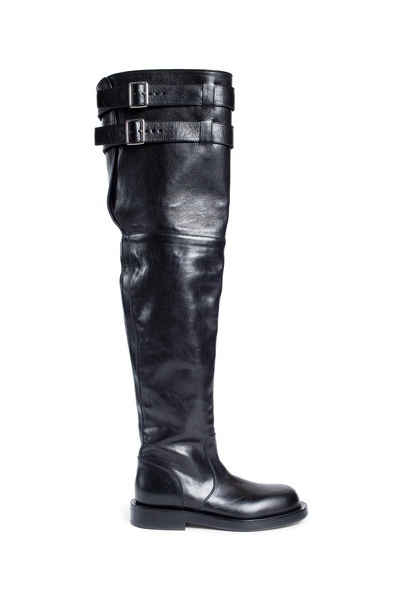 noe over-the-knee boots in grained shiny calfskin