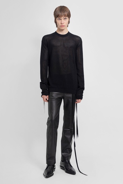 manus crochet crew neck knitwear