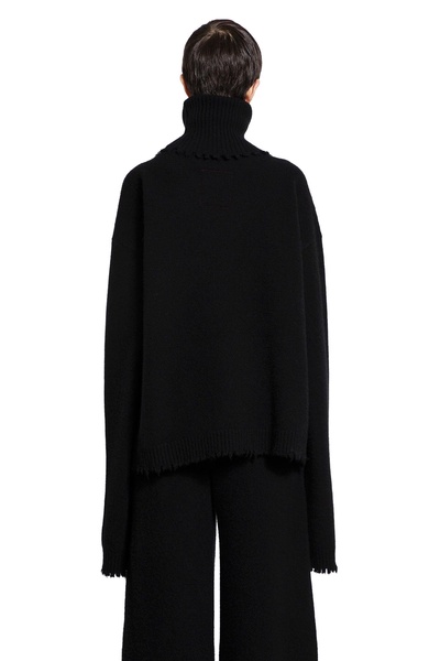 frayed turtleneck sweater in cashmere