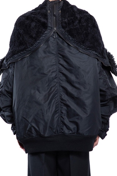 oversized batwing nylon jacket