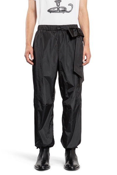 gathered ankle track trousers with bow