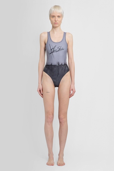 printed logo swimsuit