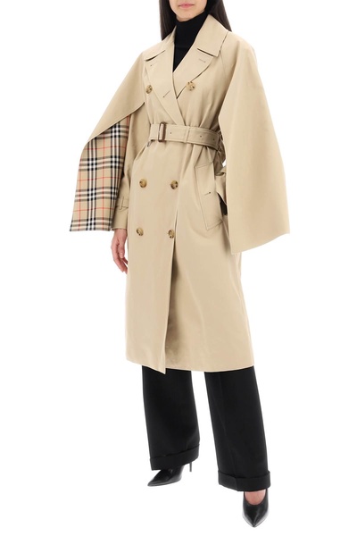 Burberry 'Ness' Double Breasted Raincoat In Cotton Gabardine