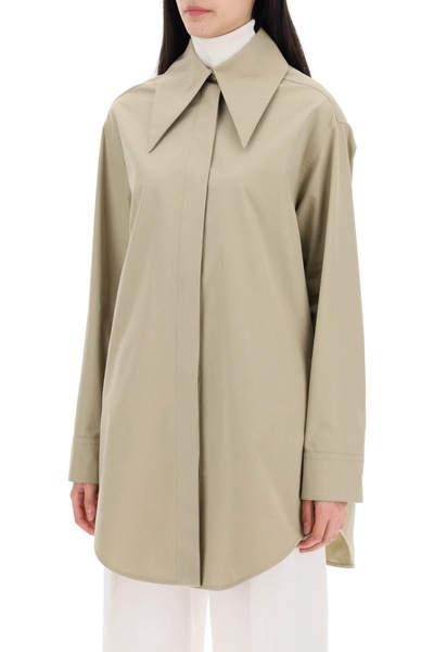 JIL SANDER Oversized Tan Organic Cotton Shirt for Women