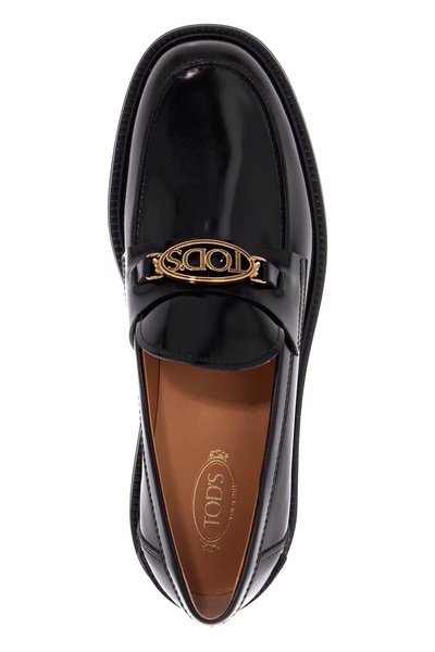 Tod's Metal Logo Loafers With Metal Detailing Women