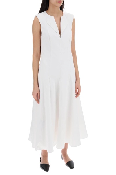 Roland mouret cotton poplin midi dress in