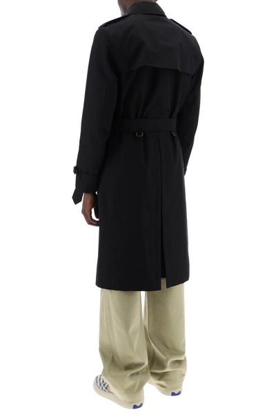 Classic Black Trench Coat for Men from Burberry's Heritage Collection