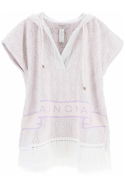 Agnona Terry Poncho With Chain Motif