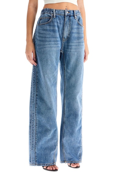 Alexander Wang Wide Leg Jeans With Branded Stripes