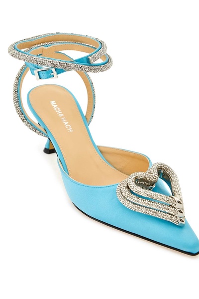 Mach E Mach Satin Pumps With Crystals