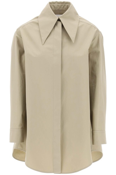 JIL SANDER Oversized Tan Organic Cotton Shirt for Women