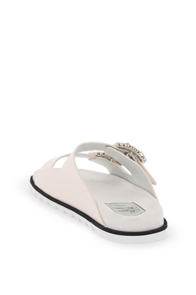 Roger Vivier "Leather Slidy Viv' Slides With Str