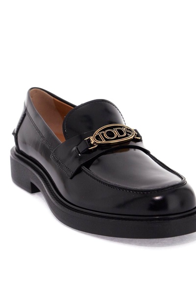 Tod's Metal Logo Loafers With Metal Detailing Women