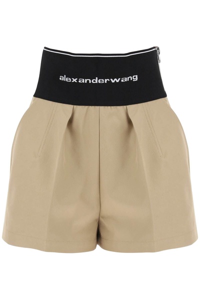 Alexander Wang Cotton And Nylon Shorts With Branded Waistband