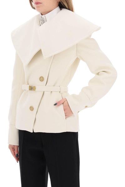 Balmain Belted Double Breasted Peacoat