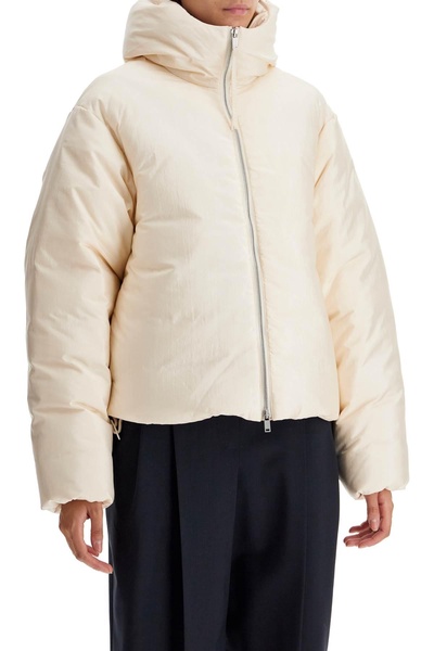 Jil Sander Short Down Jacket In Habotai Silk Blend Women