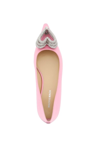 Mach E Mach Satin Ballet Flats With Crystals