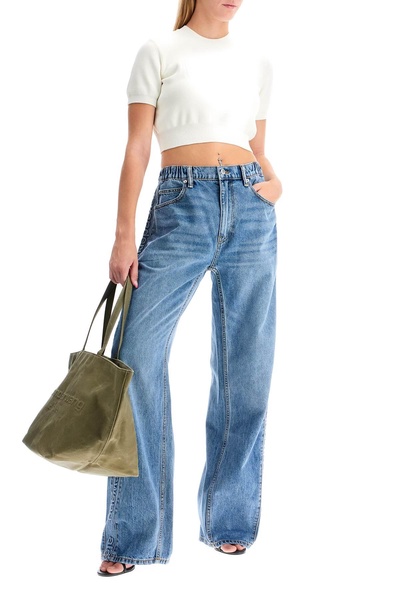 Alexander Wang Wide Leg Jeans With Branded Stripes