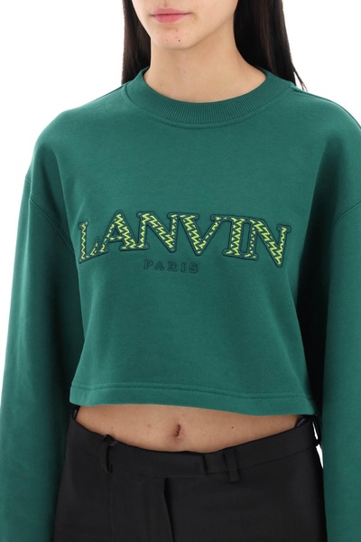 Lanvin Cropped Sweatshirt With Embroidered Logo Patch Women