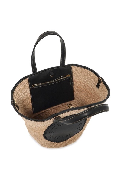 Stella Mc Cartney Raffia Shoulder Bag With Logo.