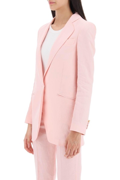 Hebe Studio Single Breasted Blazer In Linen