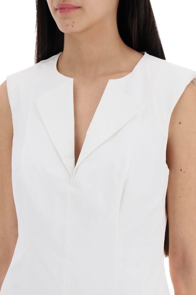 Roland mouret cotton poplin midi dress in