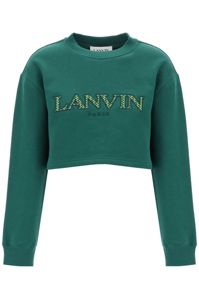 Lanvin Cropped Sweatshirt With Embroidered Logo Patch Women