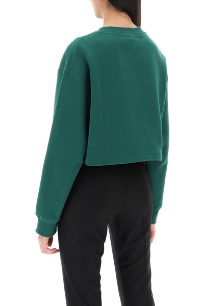 Lanvin Cropped Sweatshirt With Embroidered Logo Patch Women