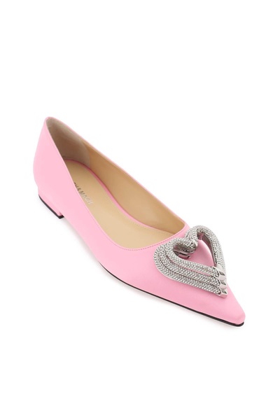 Mach E Mach Satin Ballet Flats With Crystals