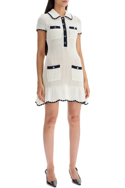 Self Portrait Crochet Mini Dress In Seven