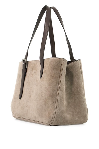 Brunello Cucinelli Suede Shoulder Bag With Seven