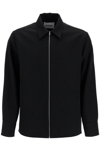 JIL SANDER Minimalist Zippered Wool Overshirt