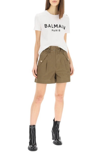 Balmain Logo T Shirt With Buttons