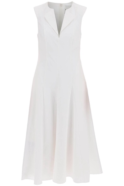 Roland mouret cotton poplin midi dress in