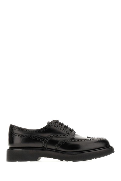 Black Leather Lace-up Shoes