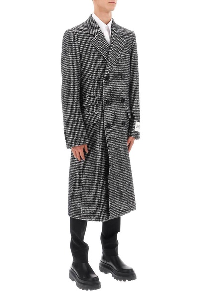 Dolce & Gabbana Re Edition Coat In Houndstooth Wool