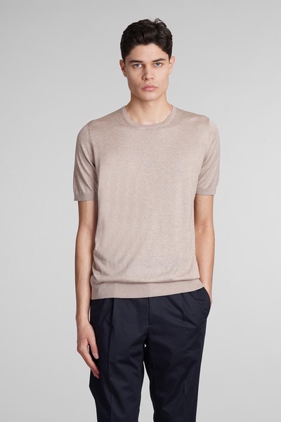 Josh T-shirt In Beige Silk