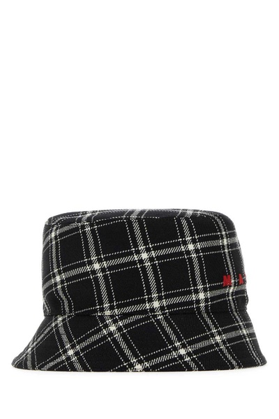 Marni Man Embroidered Wool Bucket Hat