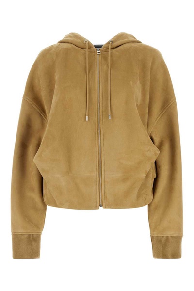 Loewe Woman Beige Suede Sweatshirt