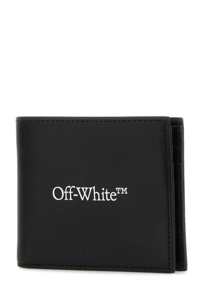 Off White Man Black Leather Wallet