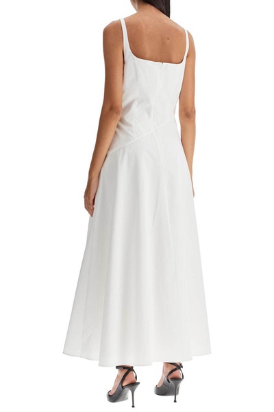 ALEXANDER MCQUEEN Sweetheart Midi Dress with Asymmetrical Hem