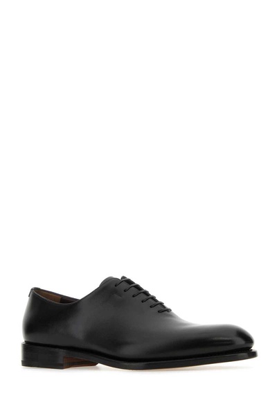 Salvatore Ferragamo Man Black Leather Angiolo Lace-Up Shoes