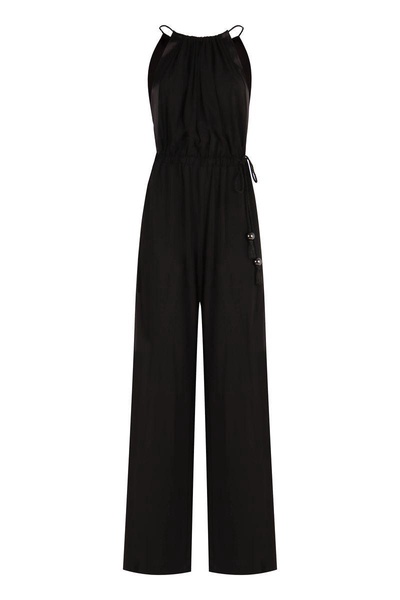 Ubi silk satin-trimmed jersey jumpsuit