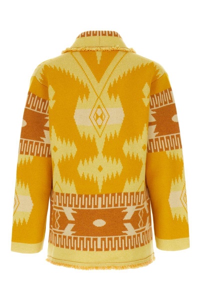 Alanui Icon Pattern Jacquard Fringed Detailed Cardigan