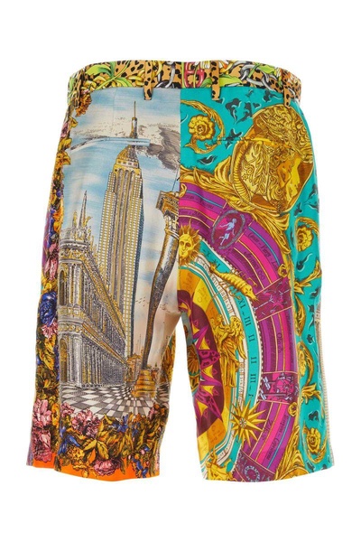 Printed Silk Bermuda Shorts