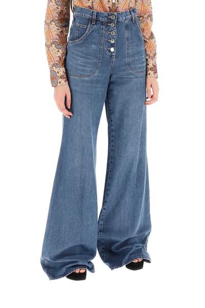 Etro Jeans With Back Foliage Embroidery