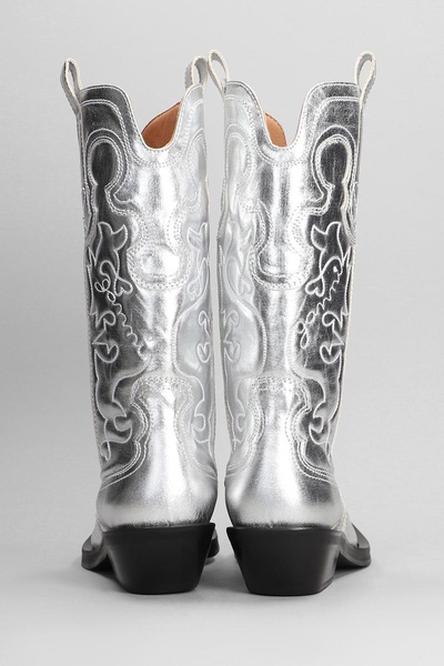 Texan Boots In Silver Polyester