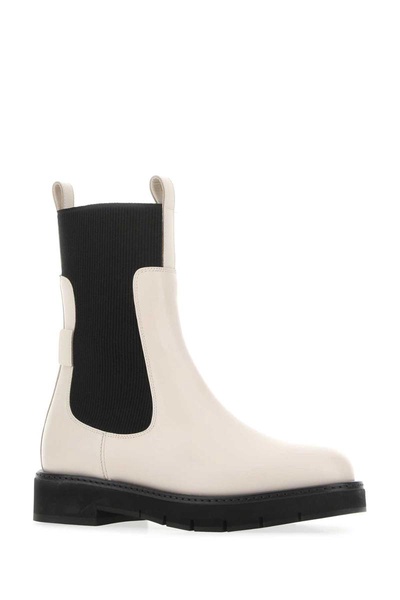 Salvatore Ferragamo Woman Ivory Leather Rook Ankle Boots