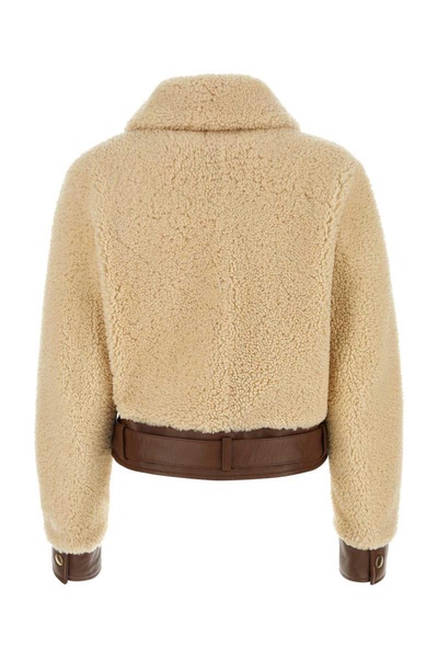 shearling leather bomber jacket