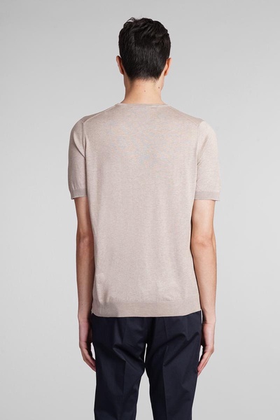 Josh T-shirt In Beige Silk